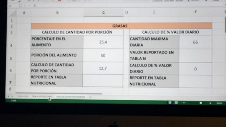 Tabla Valor Nutricional Alimentos Actualizado Diciembre